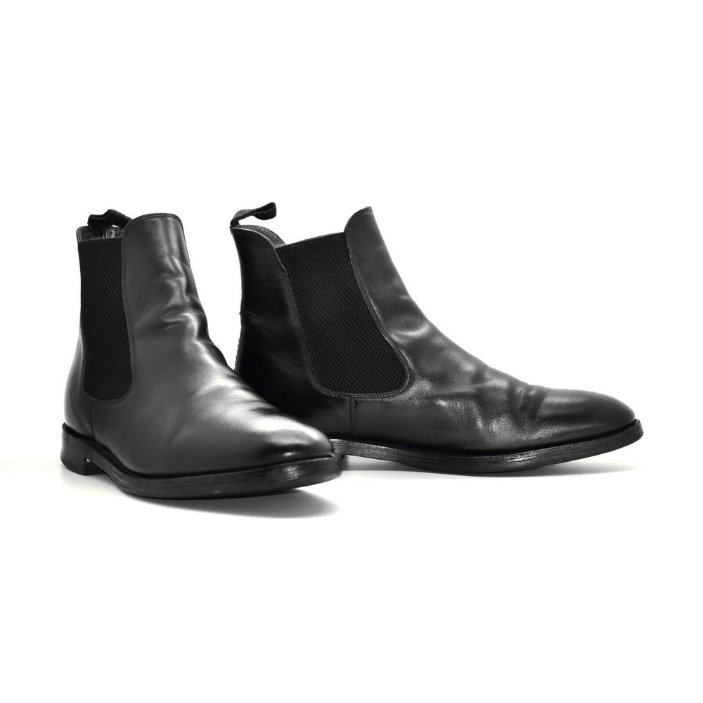 B0 Auth HERRING Coltham Black Leather Chelsea Boot Shoes Size UK 9.5 M US 10.5
